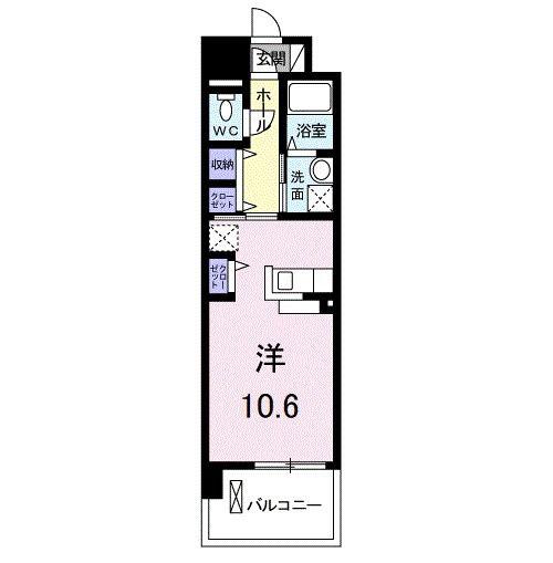 レジデンス西川(ワンルーム/3階)の間取り写真