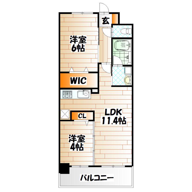 コンダクトレジデンスTOKURIKI(2LDK/3階)の間取り写真