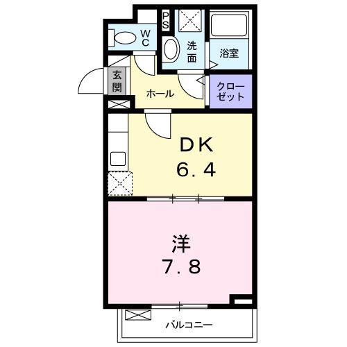 フローレンス松戸(1DK/2階)の間取り写真