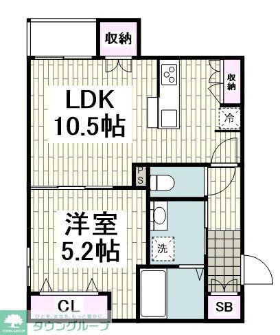 BELLE CLOCHETTE(1LDK/1階)の間取り写真