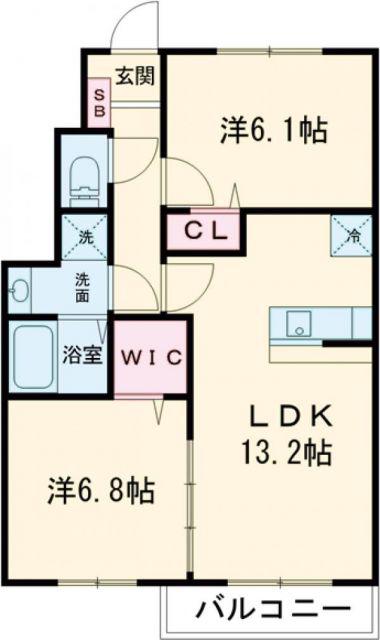 アルミック山荘(2LDK/1階)の間取り写真