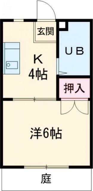カーサビアンコA棟(1K/1階)の間取り写真