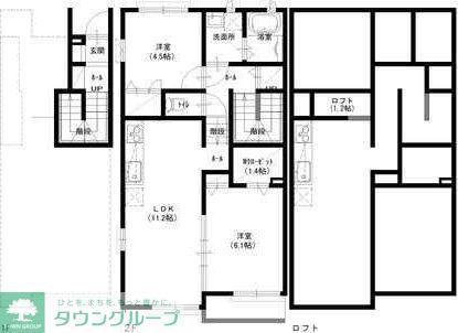 コンフォート辻堂(2LDK/2階)の間取り写真