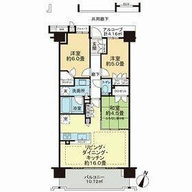 ドレッセ西馬込(3LDK/5階)の間取り写真