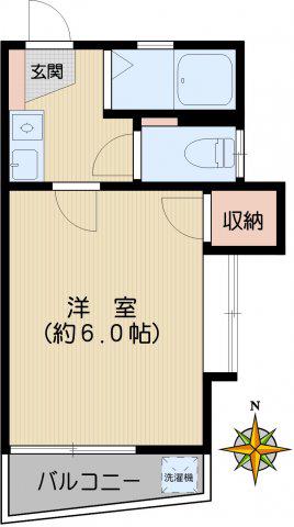 サンハイツ杉並(1K/1階)の間取り写真