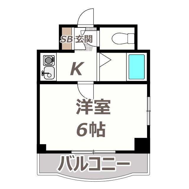 ハイコート駒川(1K/7階)の間取り写真