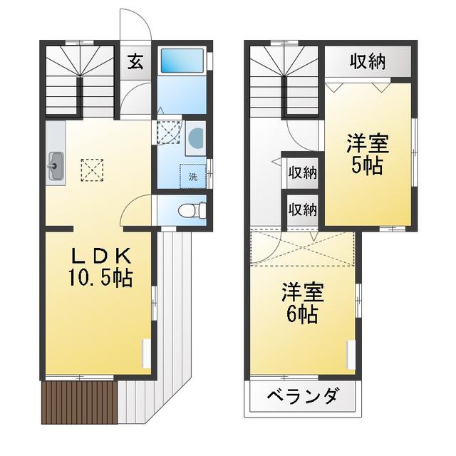 グリーンハイツ(2LDK/1階)の間取り写真