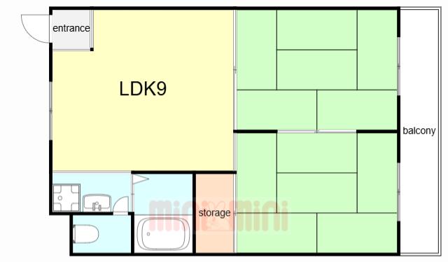 ホーク武庫之荘(2LDK/1階)の間取り写真