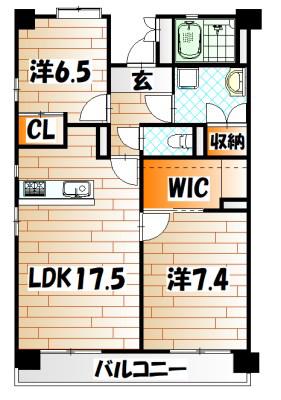 ルワージュ八幡駅前III(2LDK/5階)の間取り写真