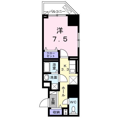プリムローズ宝町(1K/8階)の間取り写真