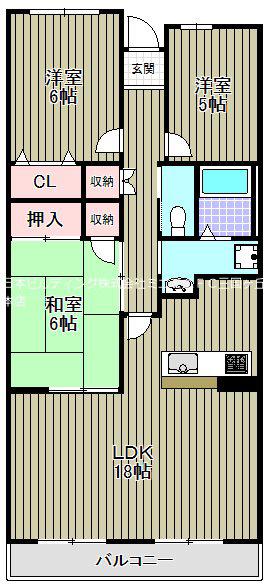 フォレストコート高尾(3LDK/2階)の間取り写真
