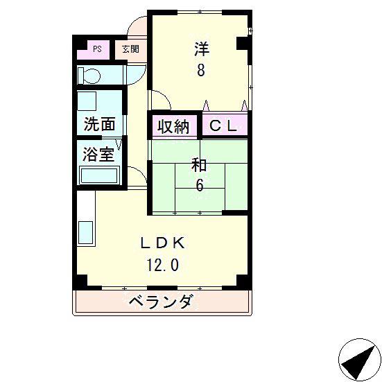 フロントパーク守山(2LDK/2階)の間取り写真