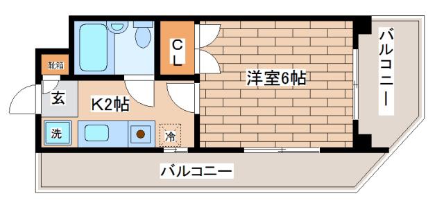 山本ビル(1K/4階)の間取り写真