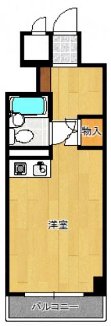 藤和大名コープ(ワンルーム/3階)の間取り写真