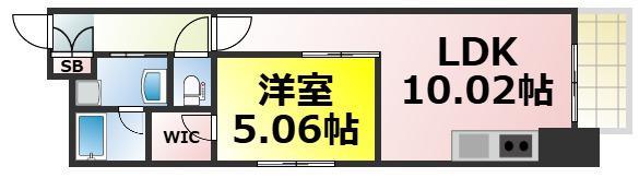 コンソラーレ桜川V(1LDK/3階)の間取り写真
