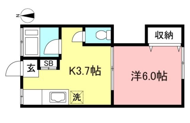 協和ハイツ(1K/2階)の間取り写真