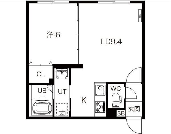栄通10丁目MS(1LDK/2階)の間取り写真