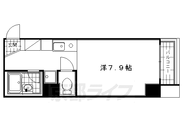 プラネシア京都(1K/8階)の間取り写真
