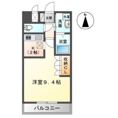グランドソレイユ(1K/1階)の間取り写真