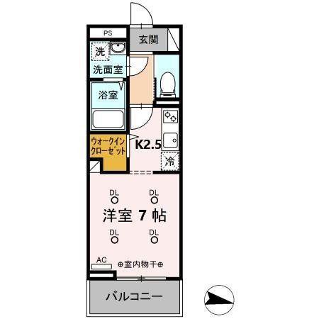 デサフィオ長町南百番館(1K/3階)の間取り写真