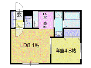 CONAN相生(1LDK/2階)の間取り写真