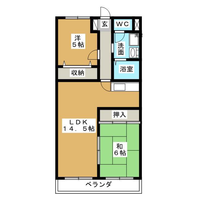 アーバンステイ森川A(2LDK/2階)の間取り写真