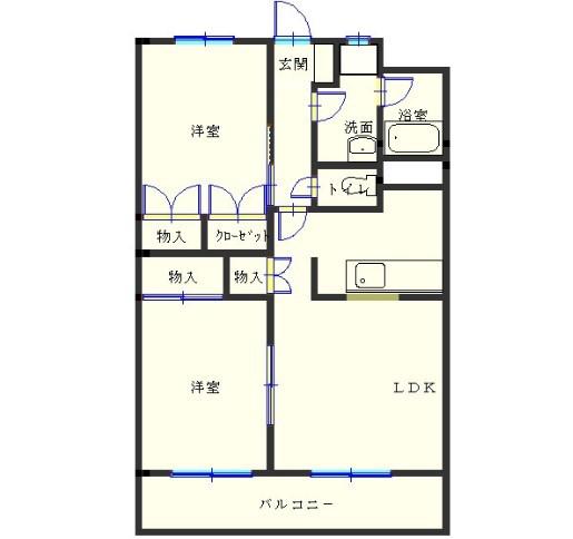 ENTRAIN(2LDK/2階)の間取り写真