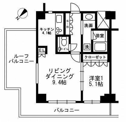 URBAN-PARK代官山(1LDK/6階)の間取り写真