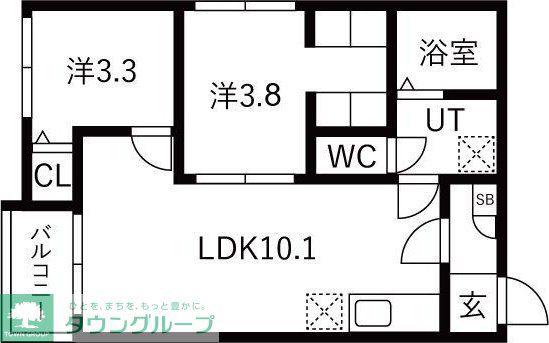 ILUSION桜本町(2LDK/1階)の間取り写真