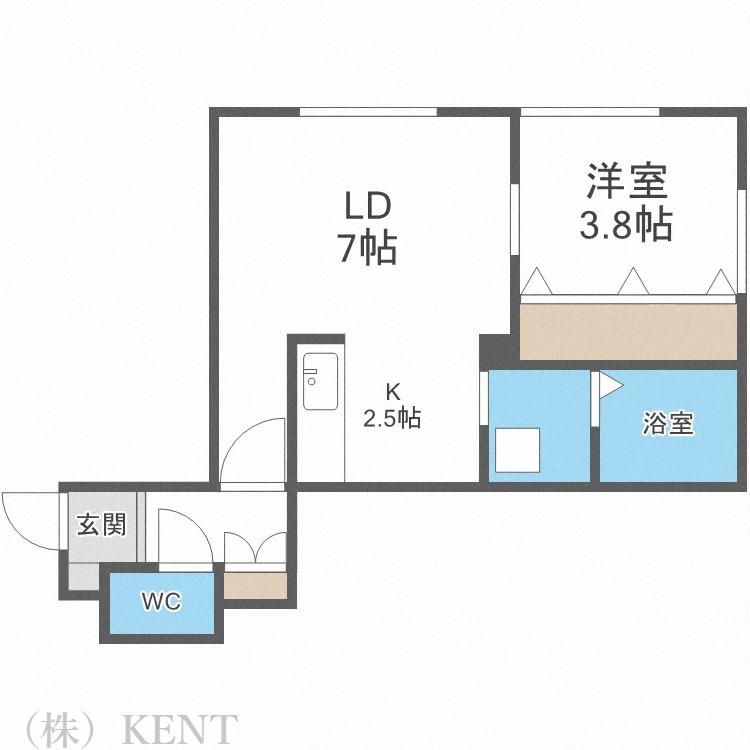 SENNA発寒II(1LDK/2階)の間取り写真