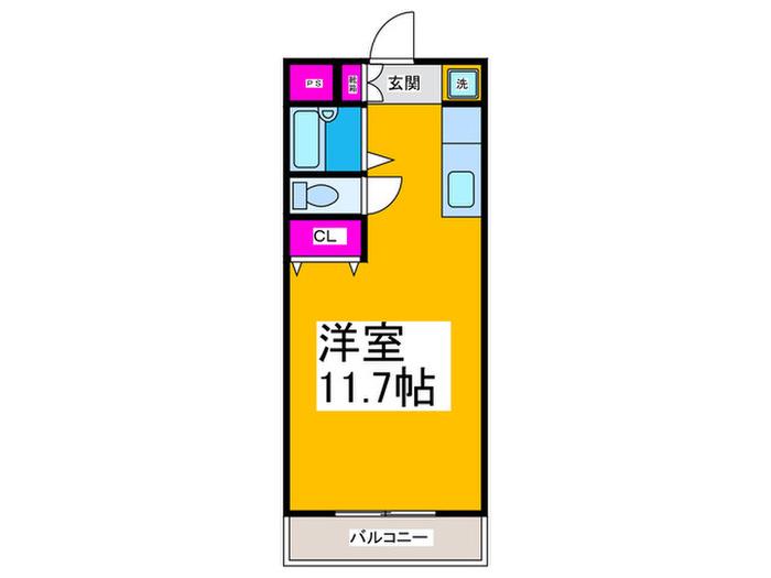 常盤ビル(ワンルーム/2階)の間取り写真