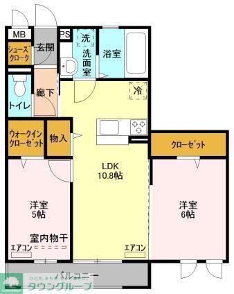 クレストヒル(2LDK/3階)の間取り写真