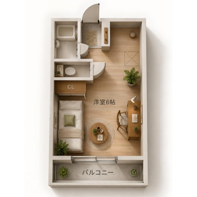 S-MODENARYUO(1DK/2階)の間取り写真