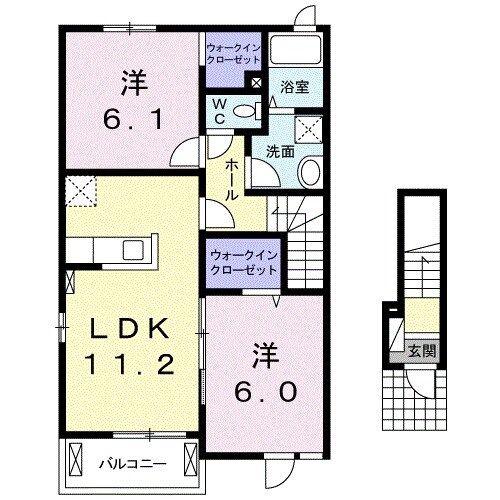 KS HOUSEII(2LDK/2階)の間取り写真