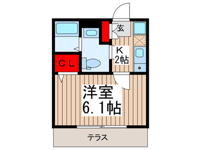 グランデカメリア(1K/1階)の間取り写真