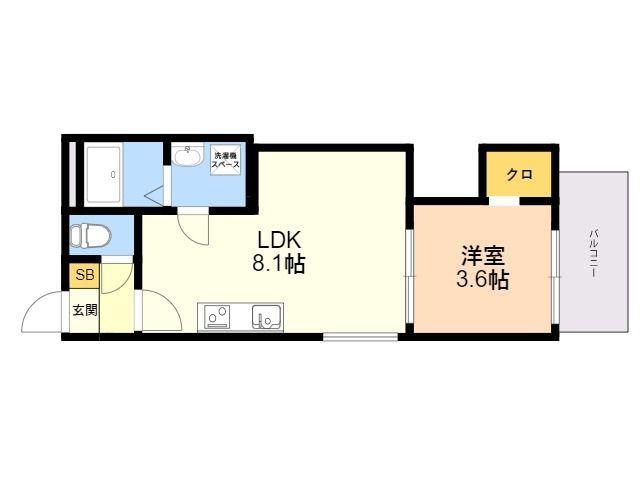 CRECIA周船寺 1(1LDK/1階)の間取り写真