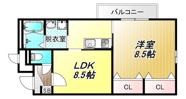 プランドール・ミノル(1LDK/1階)の間取り写真