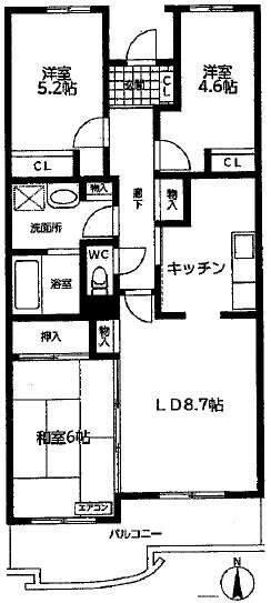 メゾン・ド・ベール早稲田III(3LDK/1階)の間取り写真
