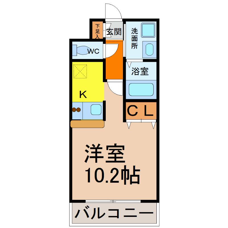 プレサンス名古屋駅前ヴェルロード(1K/10階)の間取り写真