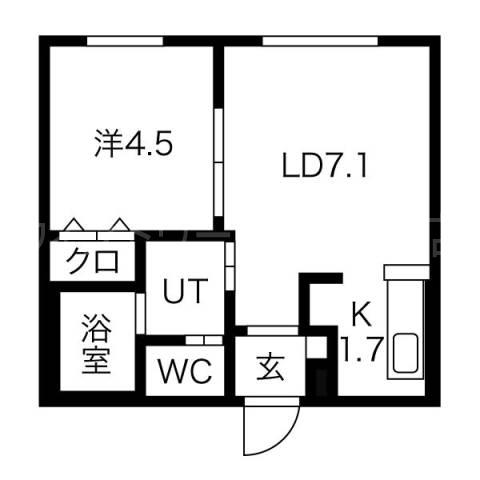 SUMIKA(1LDK/4階)の間取り写真