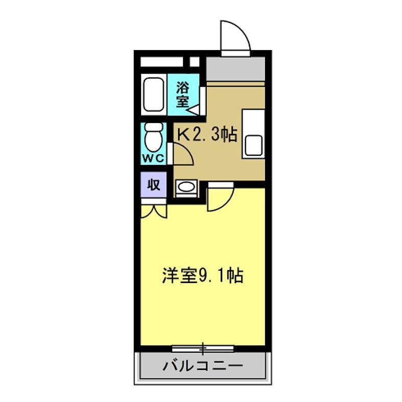 セントラルハイツO.M(1K/2階)の間取り写真
