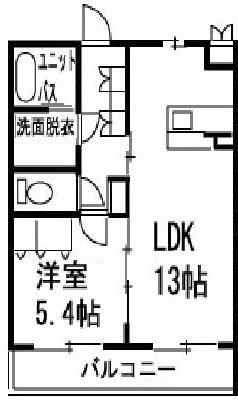 トゥールモンド(1LDK/1階)の間取り写真