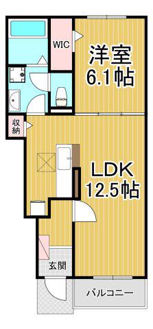 ライズ瑞穂(1LDK/1階)の間取り写真