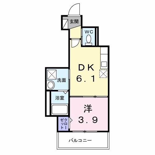 GOODLIFE(1DK/1階)の間取り写真