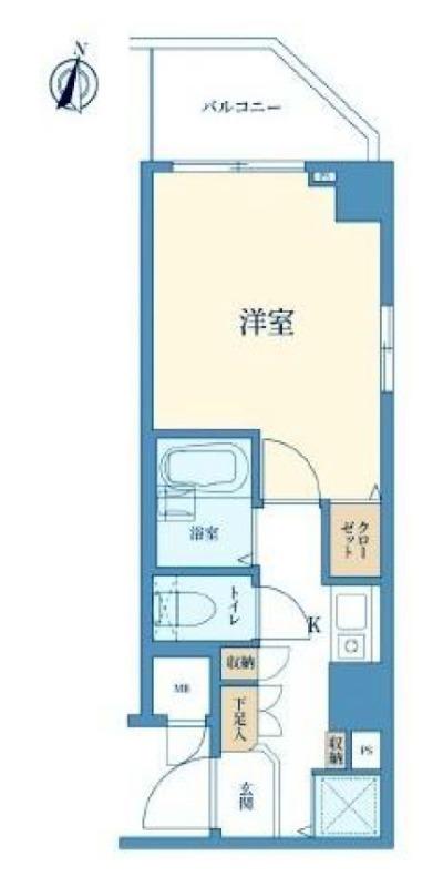サンテミリオン千鳥町(1K/3階)の間取り写真