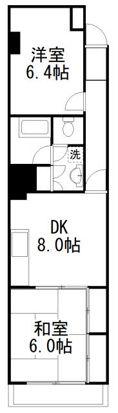 金桜堂ビル(2DK/4階)の間取り写真