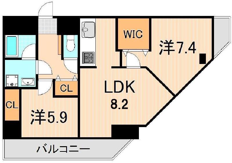 グリーンパーク北千住3(2LDK/14階)の間取り写真