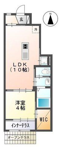 プランドール新宮(1LDK/1階)の間取り写真