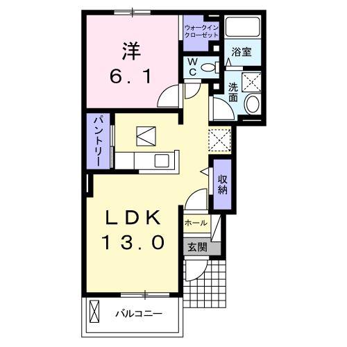 ネオ エレガンスB(1LDK/1階)の間取り写真
