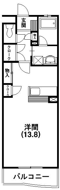 ファンターナ西都(ワンルーム/1階)の間取り写真